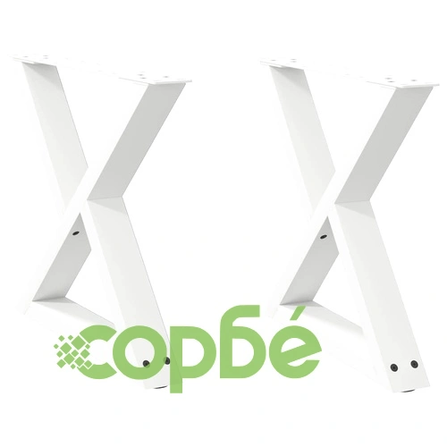 Комплект метални крака за масичка за кафе, 2 бр., бели, 60x(42-43,3) см, стомана ➤ топ цена ➤ sorbe.bg