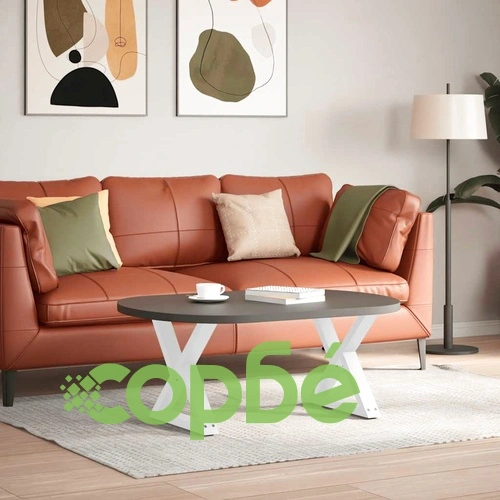 Комплект метални крака за масичка за кафе, 2 бр., бели, 60x(42-43,3) см, стомана ➤ топ цена ➤ sorbe.bg