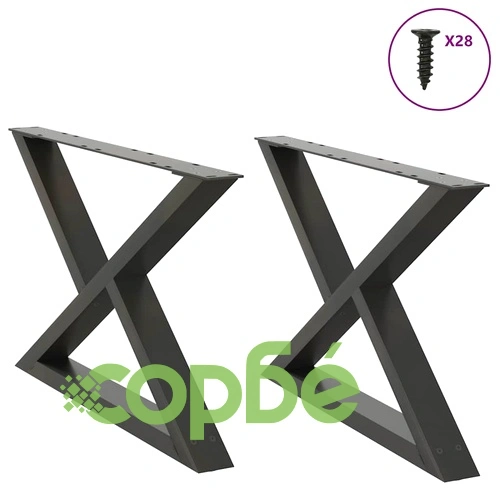 Метални крака за масичка за кафе, 2 бр., антрацит, 70x(42-43,3) см, стомана ➤ топ цена ➤ sorbe.bg