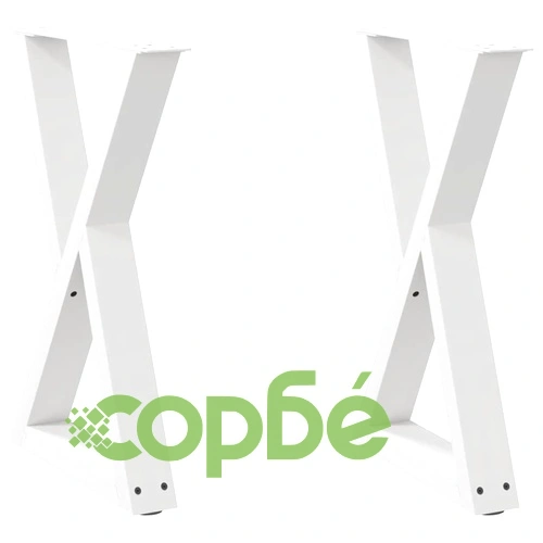 Метални Крака за Трапезна Маса 2 бр. - Бели, 50x(72-73,3) cm, Стоманени с Регулируема Височина ➤ топ цена ➤ sorbe.bg