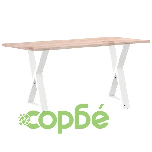 Метални Крака за Трапезна Маса 2 бр. - Бели, 50x(72-73,3) cm, Стоманени с Регулируема Височина ➤ топ цена ➤ sorbe.bg