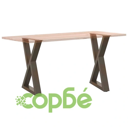 Метални Крака за Маса за Хранене - 2 бр, Естествена Стомана, 50x(72-73,3) см ➤ топ цена ➤ sorbe.bg