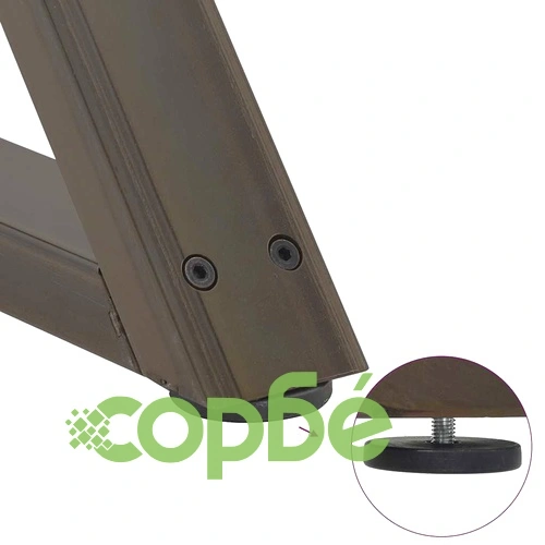 Метални Крака за Маса за Хранене - 2 бр, Естествена Стомана, 50x(72-73,3) см ➤ топ цена ➤ sorbe.bg