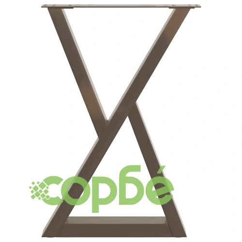 Метални крака за маса за хранене, 2 бр., естествена стомана, 60x(72-73,3) см ➤ топ цена ➤ sorbe.bg