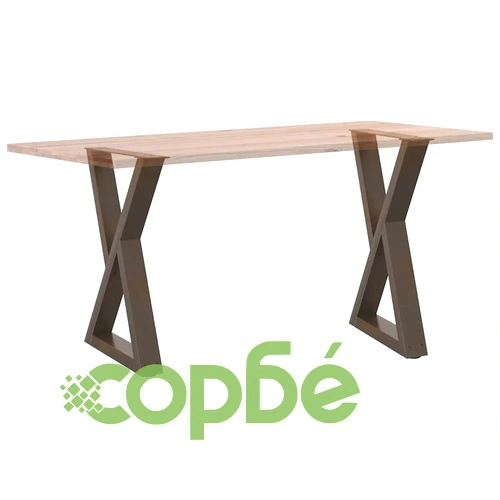 Метални крака за маса за хранене, 2 бр., естествена стомана, 60x(72-73,3) см ➤ топ цена ➤ sorbe.bg