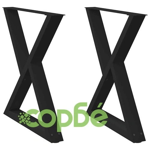 Метални крака за маса за хранене, 2 бр., черни, 80x(72-73,3) см, стоманени с регулируема височина ➤ топ цена ➤ sorbe.bg