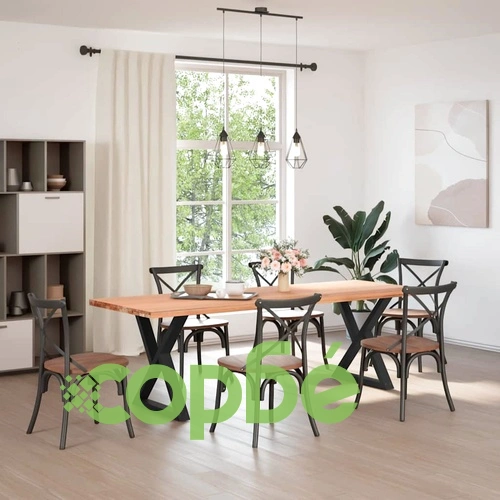 Метални крака за маса за хранене, 2 бр., черни, 80x(72-73,3) см, стоманени с регулируема височина ➤ топ цена ➤ sorbe.bg