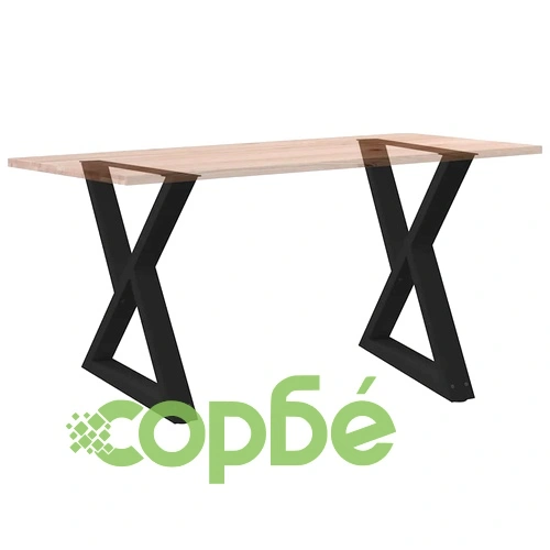 Метални крака за маса за хранене, 2 бр., черни, 80x(72-73,3) см, стоманени с регулируема височина ➤ топ цена ➤ sorbe.bg