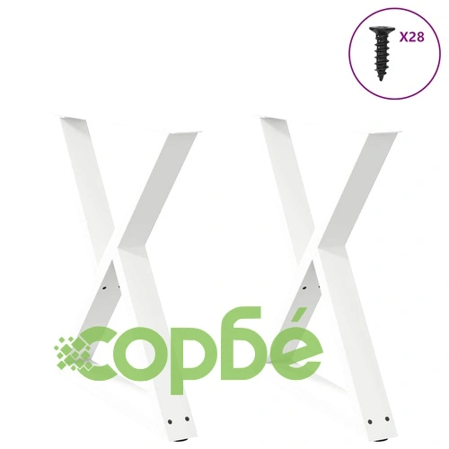 Метални Крака за Трапезна Маса - 2 бр., Бели, 80x(72-73,3) см, Стоманени с Регулируема Височина ➤ топ цена ➤ sorbe.bg