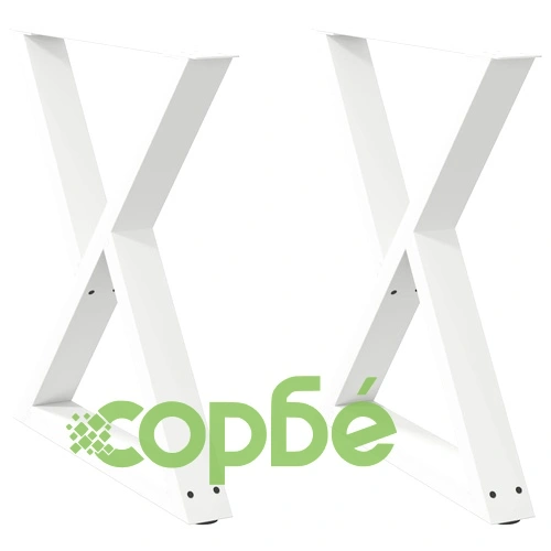 Метални Крака за Трапезна Маса - 2 бр., Бели, 80x(72-73,3) см, Стоманени с Регулируема Височина ➤ топ цена ➤ sorbe.bg