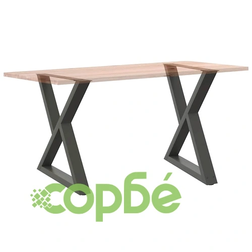 Комплект метални крака за маса 2 бр. - антрацит, 80x(72-73,3) см, стоманени с регулируеми нивелири ➤ топ цена ➤ sorbe.bg