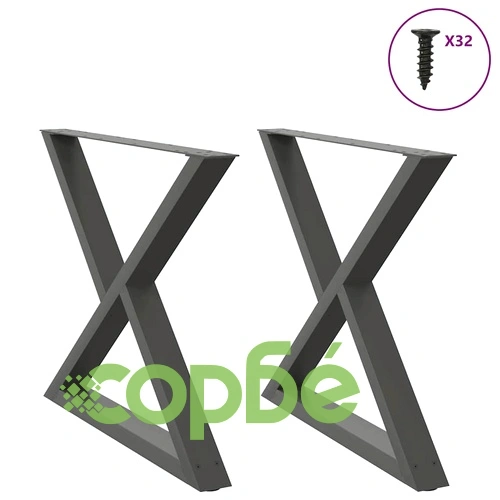 Стоманени крака за маса за хранене, 2 бр., антрацит, 90x(72-73,3) см, с регулируема височина ➤ топ цена ➤ sorbe.bg