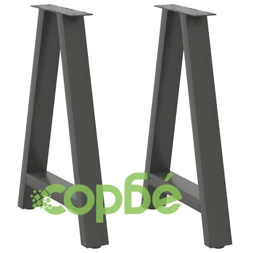 А-образни крака за маса 2 бр, антрацит, 60x(72-73)см, стомана ➤ топ цена ➤ sorbe.bg