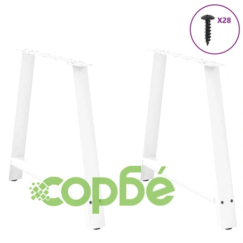 Крака за масичка за кафе А-образни 2 бр. Бели 100x(72-73) см Стомана ➤ топ цена ➤ sorbe.bg