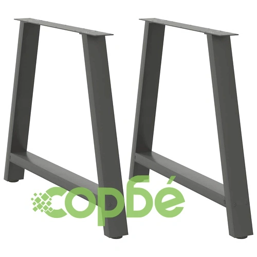 А-образни крака за холна маса, 2 броя, антрацит, 100x(72-73)см, стомана ➤ топ цена ➤ sorbe.bg