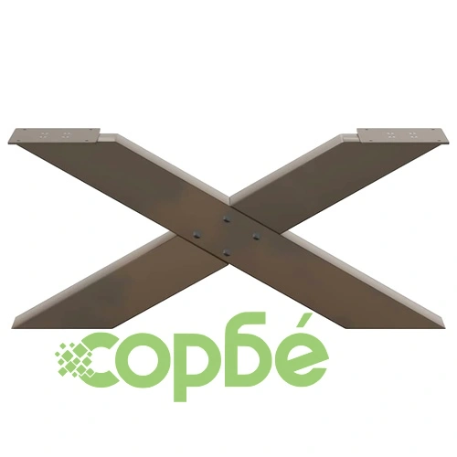 Х-образни метални крака за холна маса, 2 бр., естествена стомана, 70x30-31 см ➤ топ цена ➤ sorbe.bg