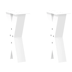 Метални Крака за Масичка за Кафе X-образна Форма 2 бр. Бели 38x(42-43) см