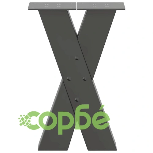 Крака за масичка за кафе X-образни 2 бр. антрацит 38x(42-43) см стоманени ➤ топ цена ➤ sorbe.bg