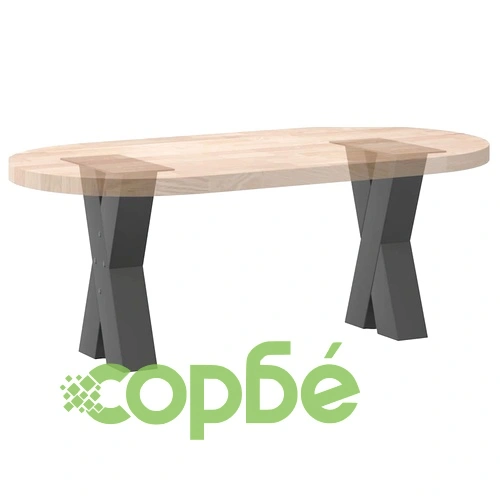 Крака за масичка за кафе X-образни 2 бр. антрацит 38x(42-43) см стоманени ➤ топ цена ➤ sorbe.bg