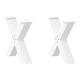 Метални крака за масичка за кафе X-форма 2 бр. бели 50x(42-43) см стомана