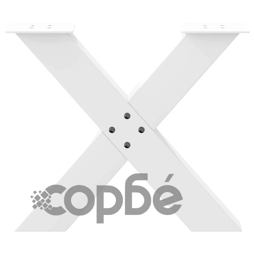 Метални крака за масичка за кафе X-форма 2 бр. бели 50x(42-43) см стомана ➤ топ цена ➤ sorbe.bg