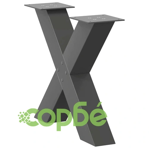 Крака за масичка за кафе X-образни 2 бр. антрацит 50x(42-43) см стомана ➤ топ цена ➤ sorbe.bg