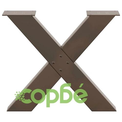 Крака за холна маса X-образна форма, 2 бр., стомана, естествен цвят, 50x(42-43) см ➤ топ цена ➤ sorbe.bg