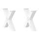 Метални крака за масичка за кафе X-форма 2 бр. Бели 60x(42-43) см