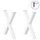 Метални крака за маса X-образни 2 бр. бели 70x(72-73) cm стоманени