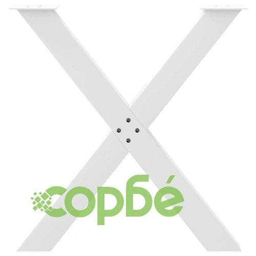 Метални крака за маса X-образни 2 бр. бели 70x(72-73) cm стоманени ➤ топ цена ➤ sorbe.bg