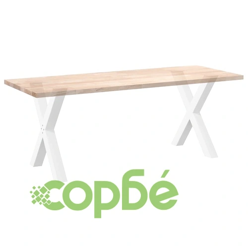 Метални крака за маса X-образни 2 бр. бели 70x(72-73) cm стоманени ➤ топ цена ➤ sorbe.bg