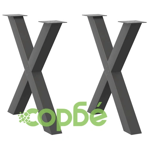 Крака за трапезна маса X-образни 2 бр 80x(72-73) см стоманени антрацит ➤ топ цена ➤ sorbe.bg