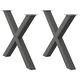 Крака за трапезна маса X-образни 2 бр 90x(72-73) см стоманени антрацит