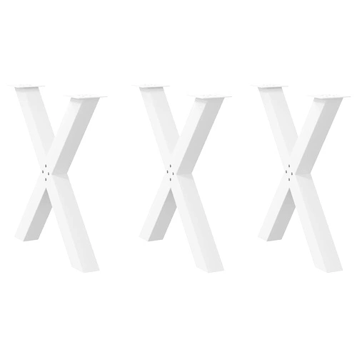 Крака за маса, X-образни, 3 броя, бяла стомана, 70x(72-73) см ➤ топ цена ➤ sorbe.bg