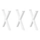 Крака за маса, X-образни, 3 броя, бяла стомана, 70x(72-73) см