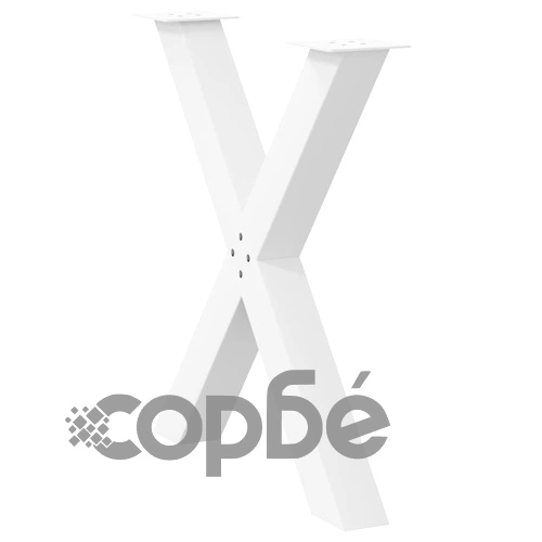 Крака за маса, X-образни, 3 броя, бяла стомана, 70x(72-73) см ➤ топ цена ➤ sorbe.bg