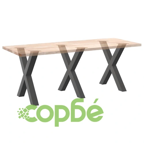 X-образни крака за трапезна маса, 3 бр., 70x(72-73) см, стомана, антрацит ➤ топ цена ➤ sorbe.bg