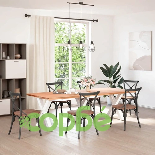 Крака за маса за хранене с X-образна форма, 3 бр., бели, 80x(72-73) см, стомана ➤ топ цена ➤ sorbe.bg