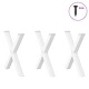 Крака за маса за хранене с X-образна форма, 3 бр., бели, 80x(72-73) см, стомана
