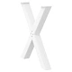 Крака за маса за хранене с X-образна форма, 3 бр., бели, 80x(72-73) см, стомана