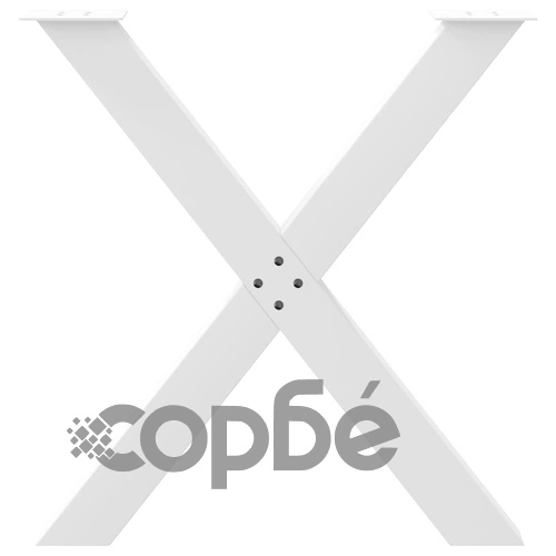 Крака за маса за хранене с X-образна форма, 3 бр., бели, 80x(72-73) см, стомана ➤ топ цена ➤ sorbe.bg