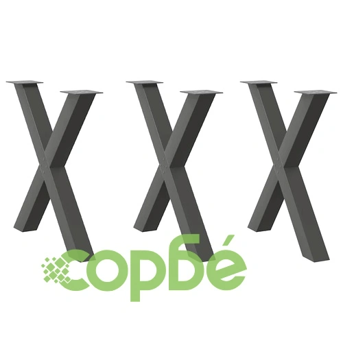 X-образни крака за трапезна маса - 3 бр., 80x(72-73) см, стоманени, антрацит ➤ топ цена ➤ sorbe.bg