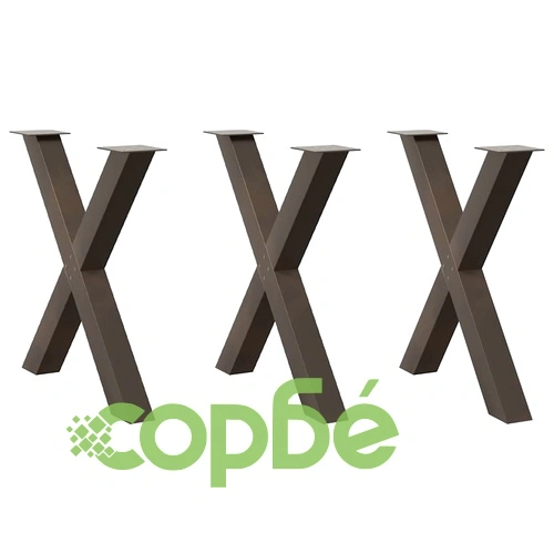 Крака за маса X-образни 3 броя естествена стомана 80x(72-73) см ➤ топ цена ➤ sorbe.bg
