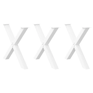 Метални крака за маса с X-образна форма, 3 бр., бели, 90x(72-73) см, стомана