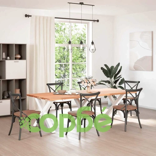 Метални крака за маса с X-образна форма, 3 бр., бели, 90x(72-73) см, стомана ➤ топ цена ➤ sorbe.bg