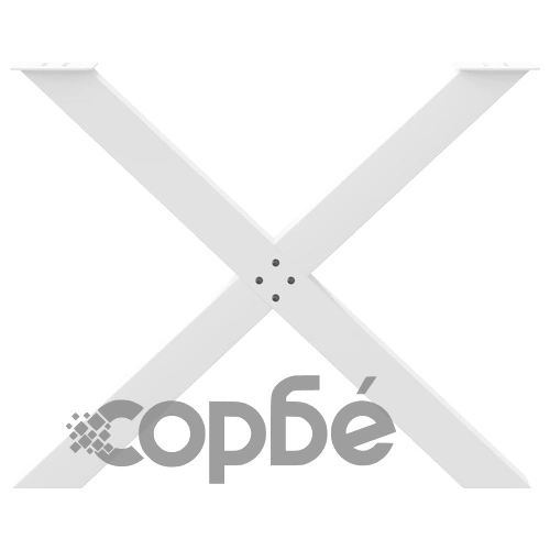 Метални крака за маса с X-образна форма, 3 бр., бели, 90x(72-73) см, стомана ➤ топ цена ➤ sorbe.bg