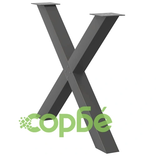 Х-образни крака за трапезна маса, 3 бр., стомана, антрацит, 90x(72-73) см ➤ топ цена ➤ sorbe.bg