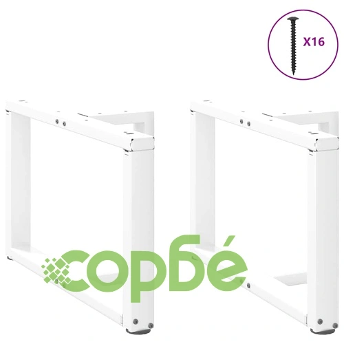 Крака за масичка за кафе тип Тройка 2 бр., бели, 70x25x(42-43) см, стомана ➤ топ цена ➤ sorbe.bg