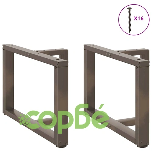 Т-образни крака за холна маса от стомана - 2 бр. - 70x25x(42-43) см - Естествен цвят ➤ топ цена ➤ sorbe.bg