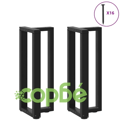 Т-образни Крака за Конзолна Маса 2 бр. Черни 20x28x(72-73)см Стомана ➤ топ цена ➤ sorbe.bg